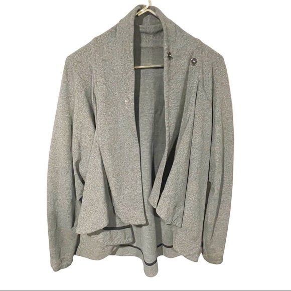 Lululemon Womens Size 6 Grey Coast Snap Button Wrap Jacket Cardigan - Picture 2 of 7